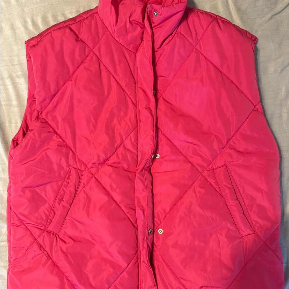 Vibrant Pink Quilted Vest